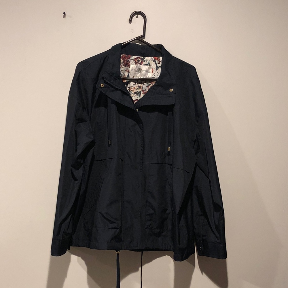 Fleet Street Dark Blue Waterproof Utility Jacket